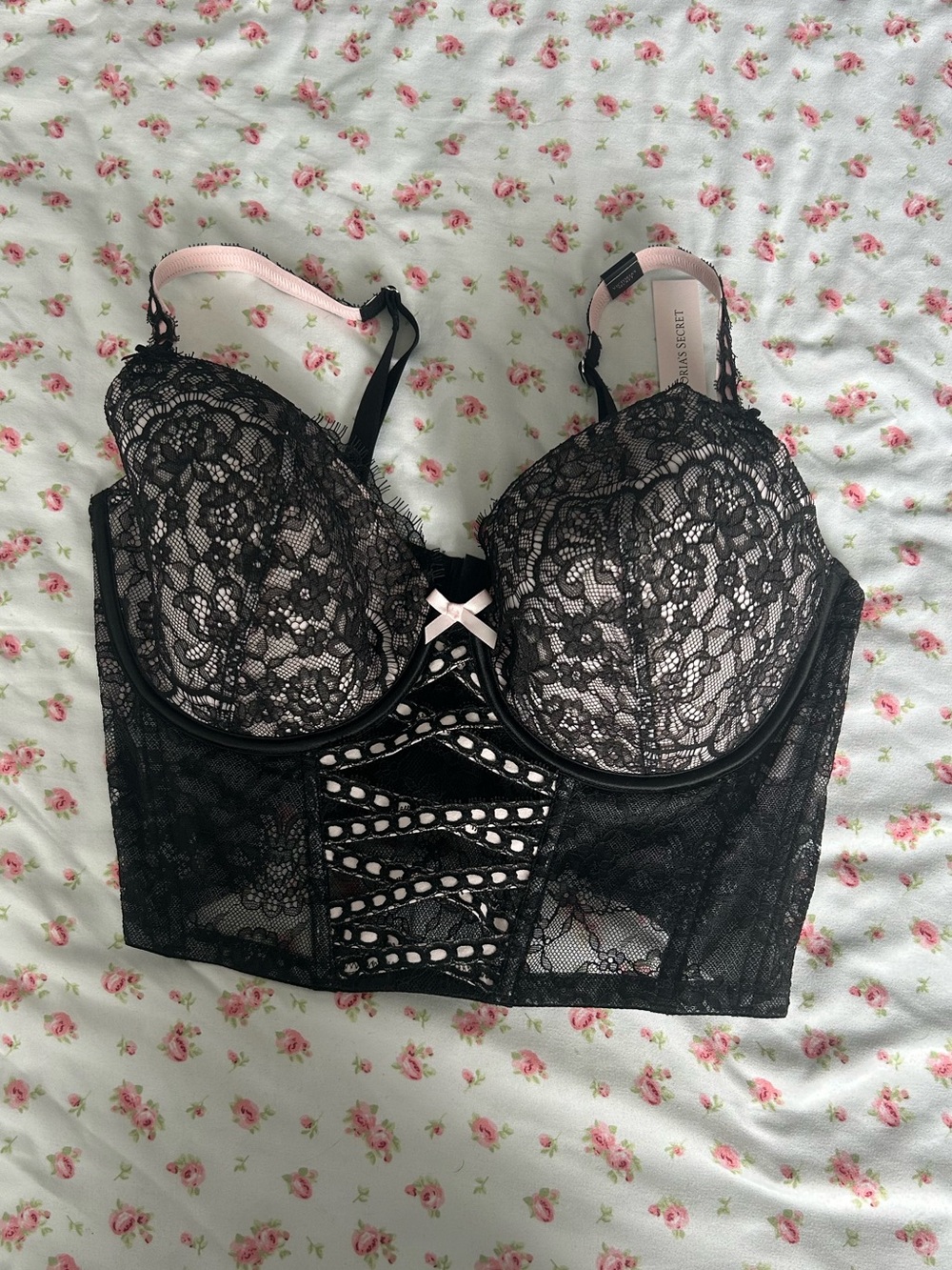 VS Lace Corset with Pink Accents - Women Intimates